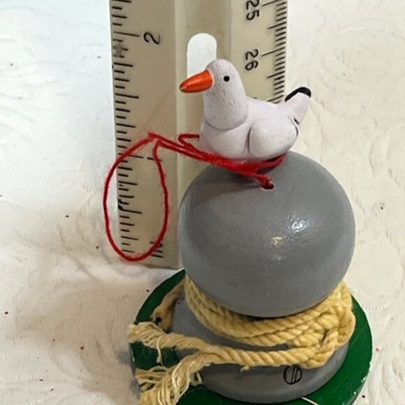 Wooden Seagull on Buoy/Dock Post Christmas Tree Hanging Ornament 2.75"Tall - Picture 6 of 10